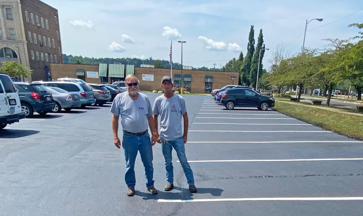 Ralph Marshall and Jason Nance, two of the ILCAO Housing Management employees who made a big impact with renovations at the Lawrence County One-Stop Center.